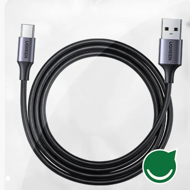 Black Lvlian Micro USB data cable with straight connector, 1 metre long.