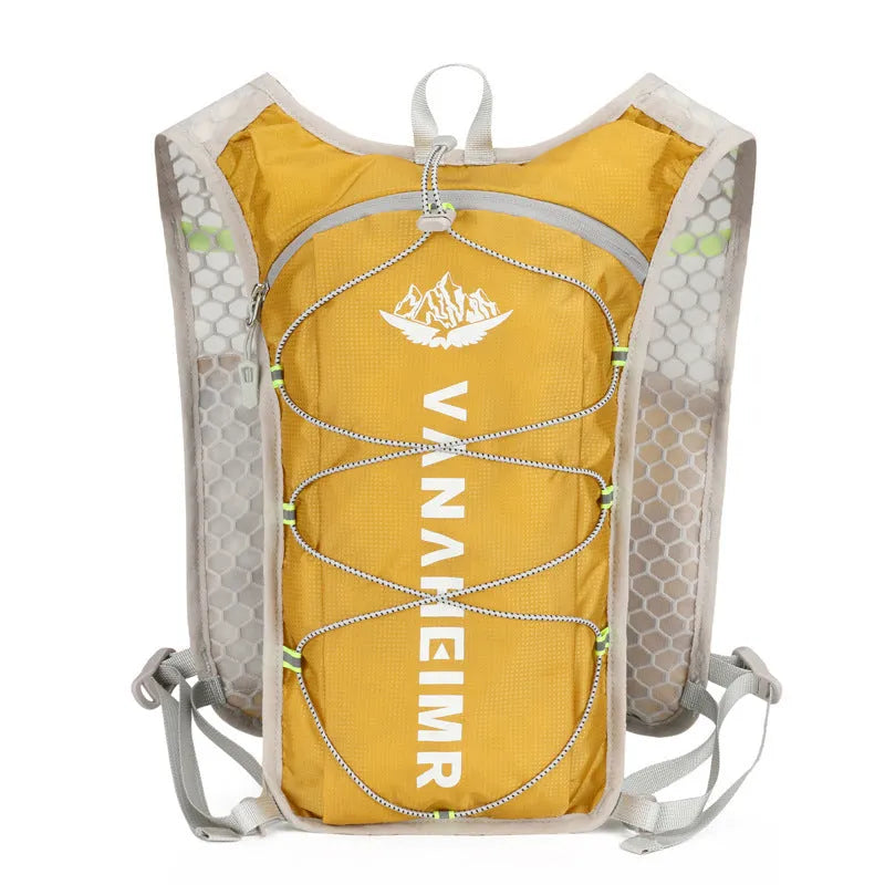 Ultra-light waterproof outdoor backpack in streamer orange colour with air pillow belt system