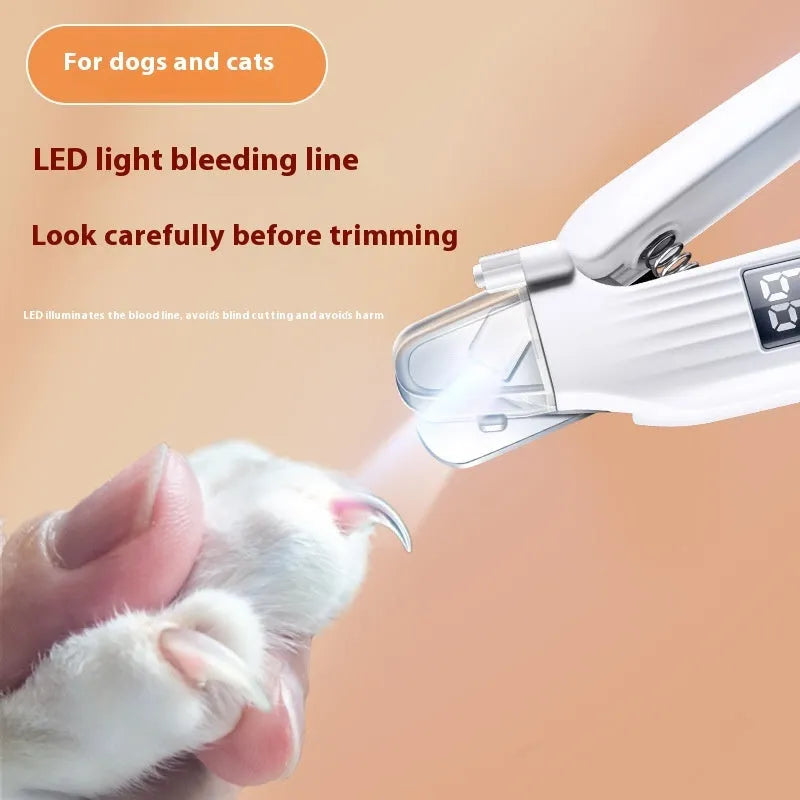 Dog Nail Clippers Scissors Pet Grooming Tool HZ8 White Model Battery Operated 4 Hour Runtime ABS Plastic Construction Manual Trimming Device for Canine Care