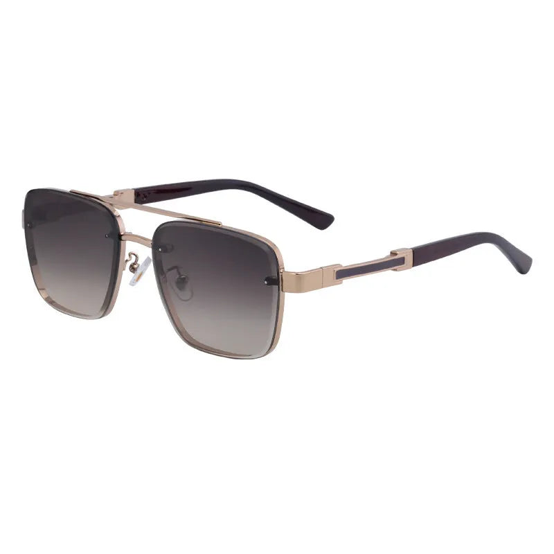 Men's vintage style sunglasses with UV protection in gold double gray colour option