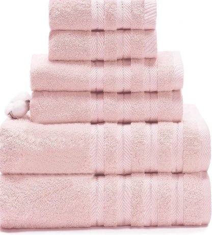 Three-piece long staple cotton towel set in blue: 33x33cm face cloth, 70x33cm hand towel, 70x137cm bath towel