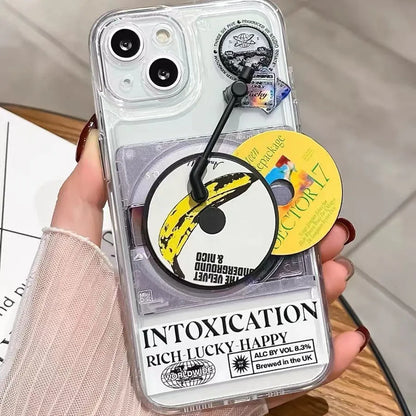 Vinyl radio iPhone case in TPU silicone with two random records and shockproof anti-fingerprint functions