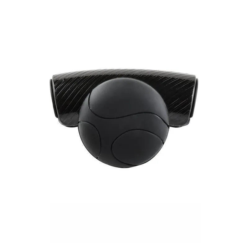 Black steering wheel assist ball with silicone grip mounted on car steering wheel