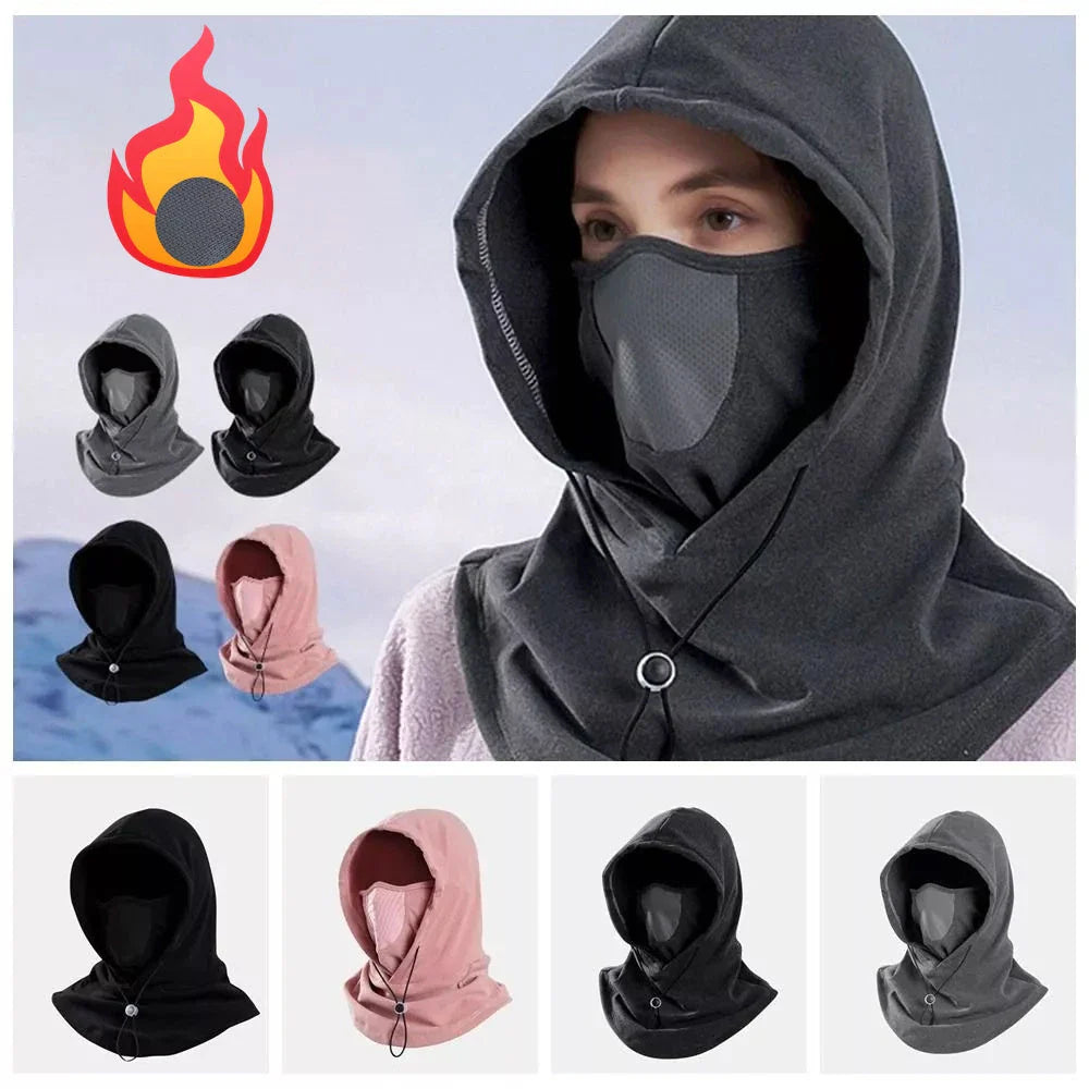 Premium insulated face mask with 360-degree coverage and adjustable drawstring closure for cold weather sports and outdoor activities