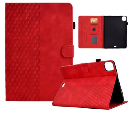 Diamond frosted leather tablet case with card holder for iPad Pro 11, shown in green