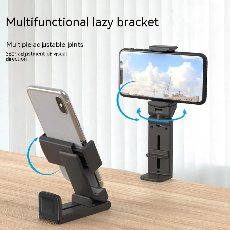 H22 Black 360-degree rotary collapsible phone holder on desktop