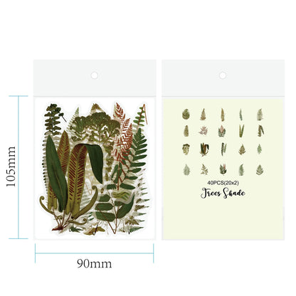 Enchanting collection of transparent floral, mushroom, and fern stickers for DIY crafting and design