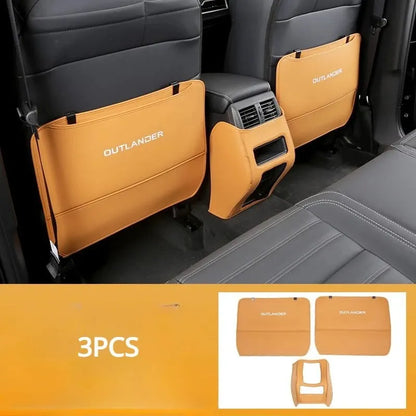 Three-piece anti-kick pad set for Outlander car seat leather protection