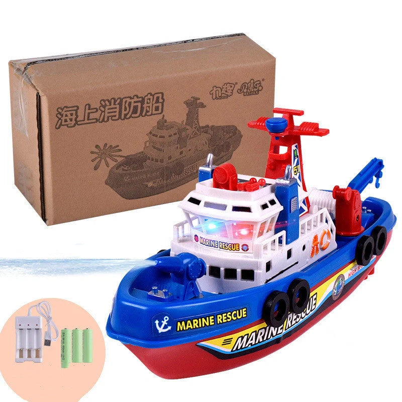 Electric penguin water jet boat toy with 3 sprinkling penguins for toddler bath time