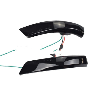 Ford Focus and Mondeo rearview mirror LED waterfall light kit in yellow or yellow and blue two-tone