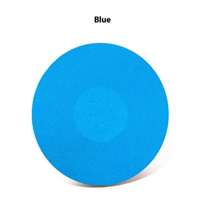 Sports anti-slip adhesive patch in elastic fabric on a blue background.
