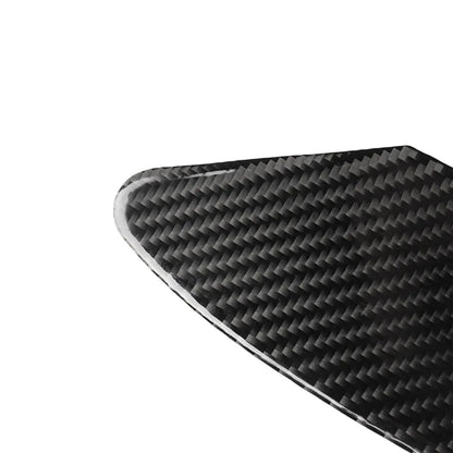 Carbon fibre decorative sticker for car USB charging port panel with 3M adhesive backing.