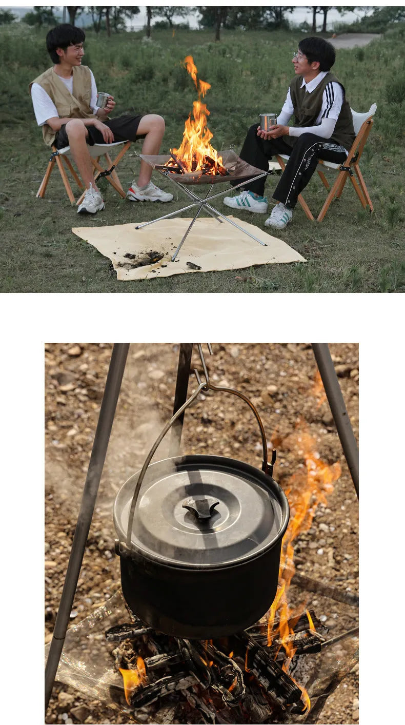 Stainless steel barbecue net with grill for outdoor cooking with groups