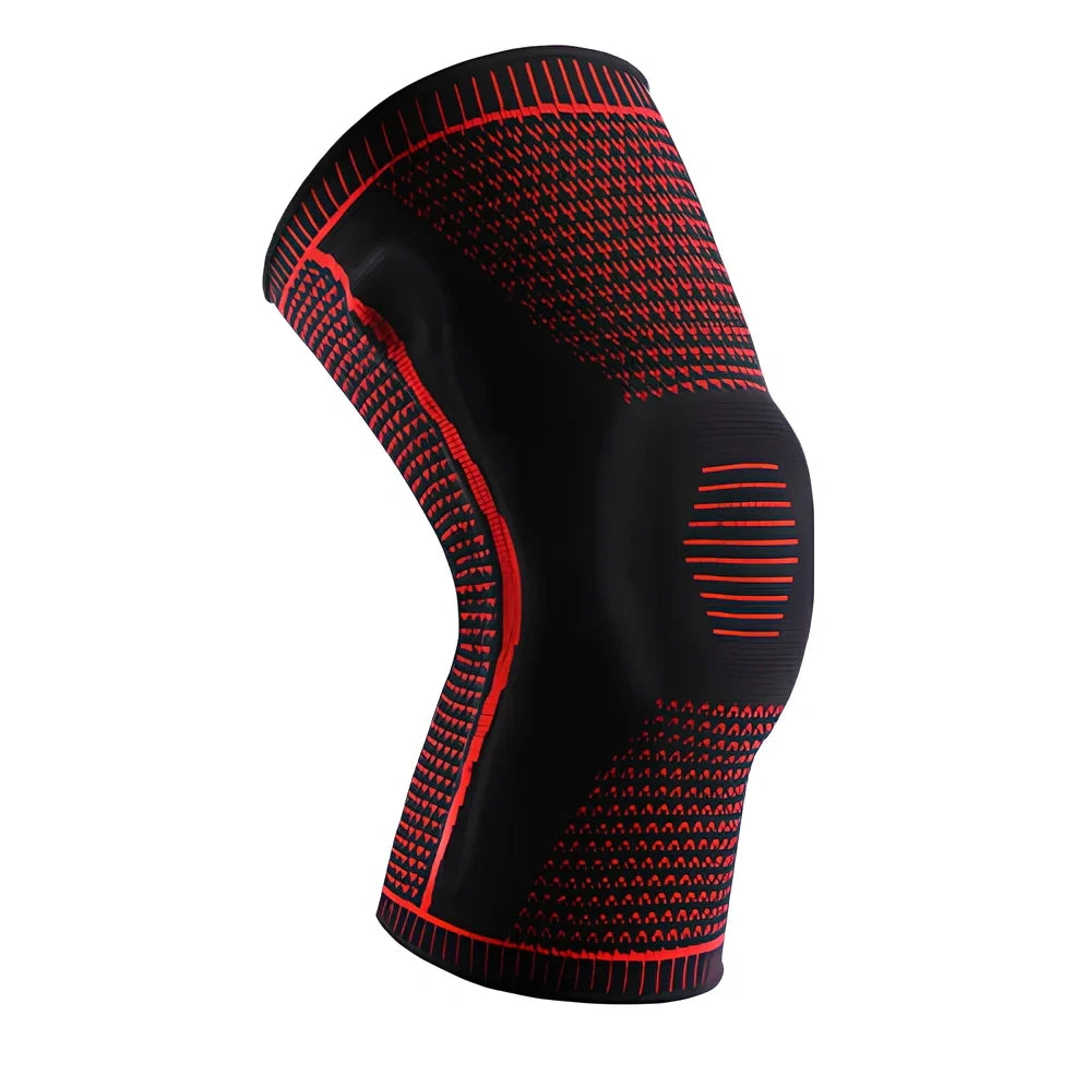 Compression sports knee pads with silicone springs for meniscus protection during basketball and running activities