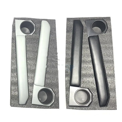 Grey car armrest door ring frame set with magnetic installation for centre console storage