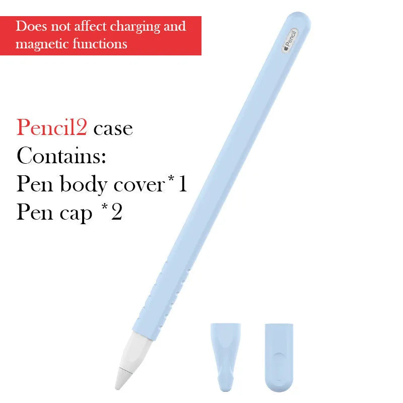 Silicone stylus pen case for Apple Pencil and iPad compatible pens, TEP solid colour sleeve, one pen case