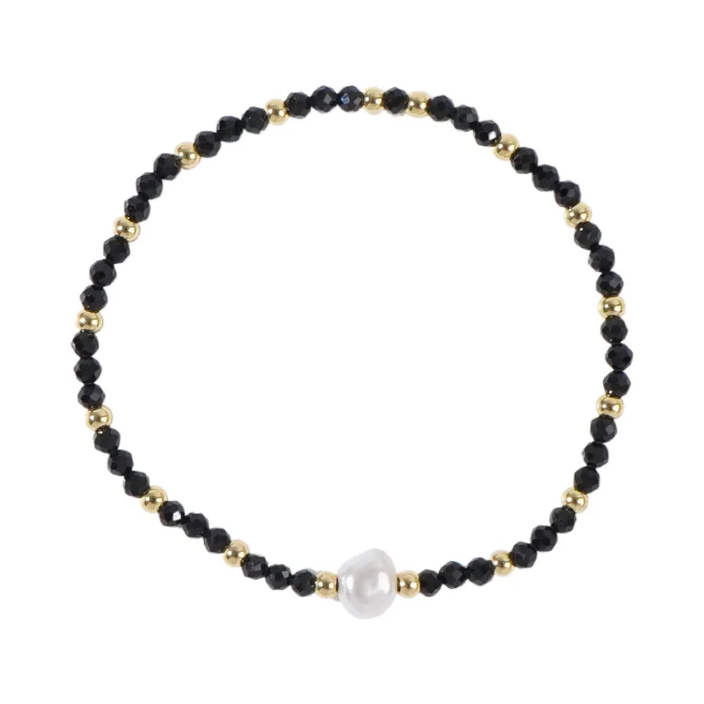 Natural stone geometric ellipse bracelet in various colour options