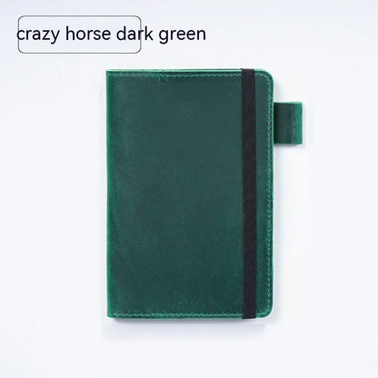 Handmade cowhide notebook with wood-free paper in traditional 9x14cm format