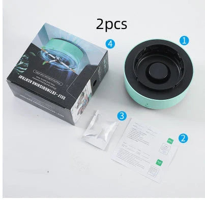 Sleek car ashtray with automatic air purifier that eliminates smoke and odors, keeping your vehicle fresh and clean.