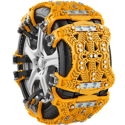 Universal steel plate gear tire chains for cars and SUVs with installation tool and accessories