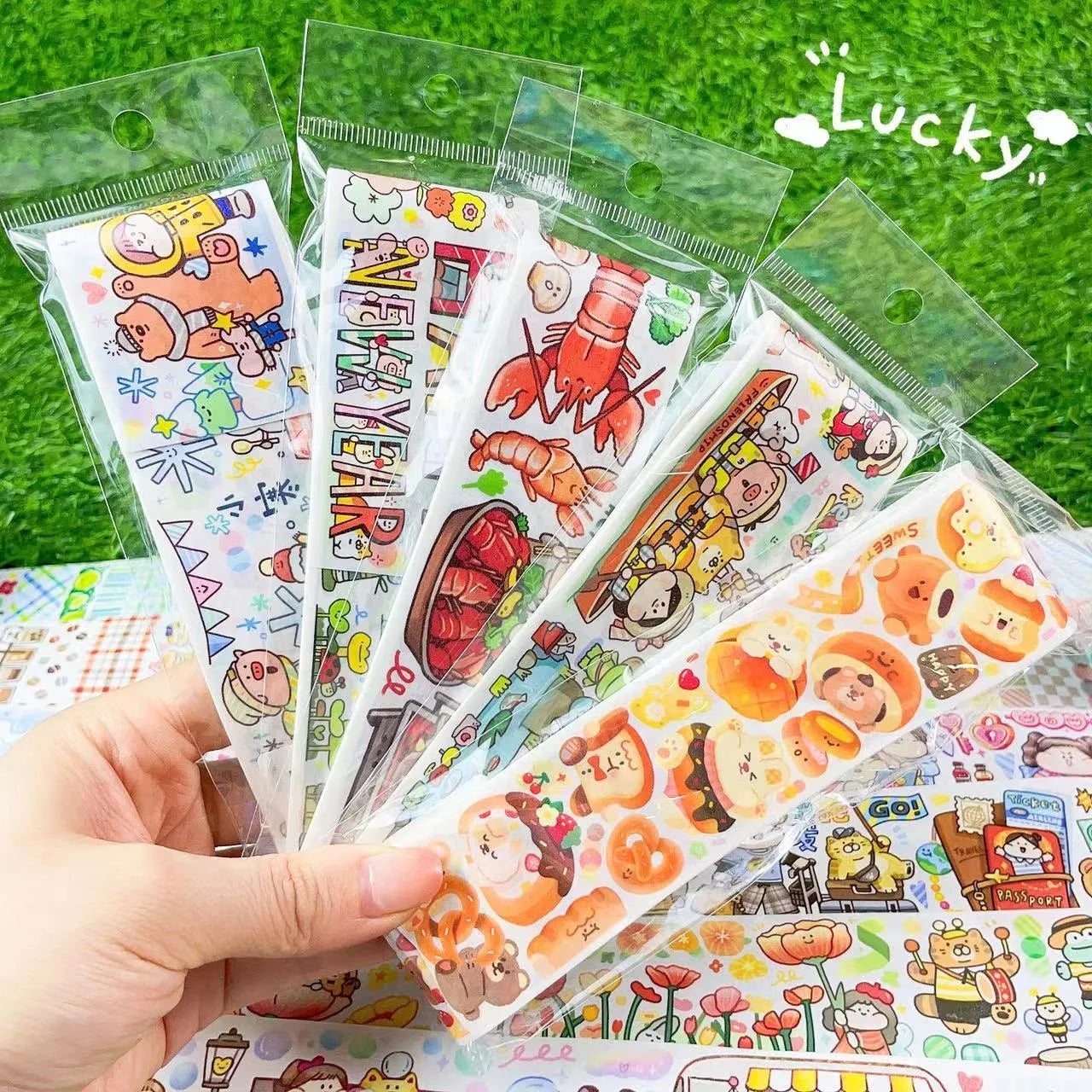Haemorrhoid tape packaging stickers with cartoon characters, 42 styles, Japanese paper, 5 cm size