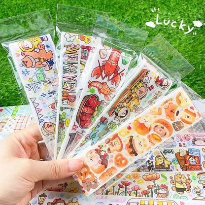 Haemorrhoid tape packaging stickers with cartoon characters, 42 styles, Japanese paper, 5 cm size