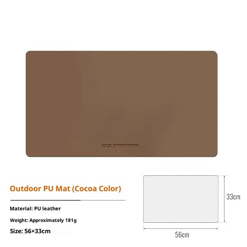 Waterproof heat insulation table mat in army green colour measuring 56×33cm on wooden dining table