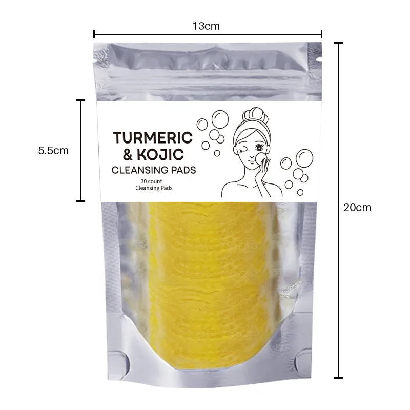 Turmeric cleansing mousse facial cleaning pad set with ginger soap and 30 reusable pads