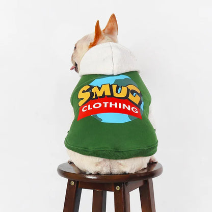 Green cotton dog coat for large dogs in sizes L XL 2XL 3XL 4XL for autumn and winter wear.