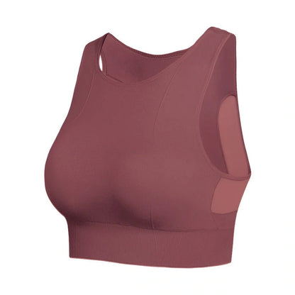 No Underwire Mesh Sports Bra in various colours, perfect for workouts and daily comfort.
