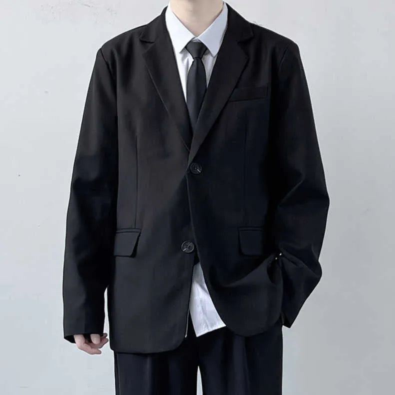 Plus size men's three-piece suit set with jacket, trousers, white shirt and tie