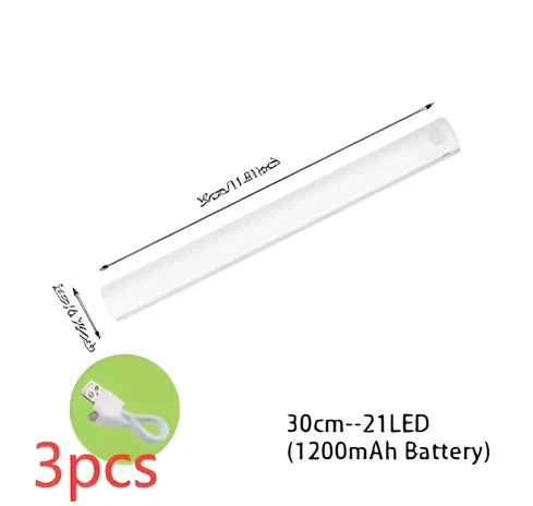 Wireless LED motion sensor night light with magnetic mounting in various sizes