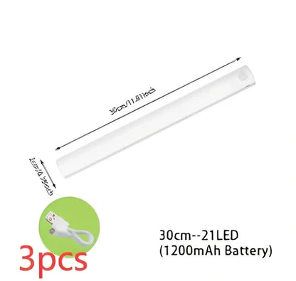 Wireless LED motion sensor night light with magnetic mounting in various sizes