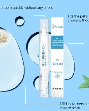 3ml soft-bristled pet toothbrush pen for cleaning dog and cat teeth.