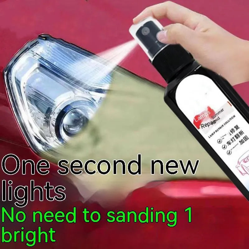 100ml bottle of clear car headlight restoration liquid for plastic lens cleaning.