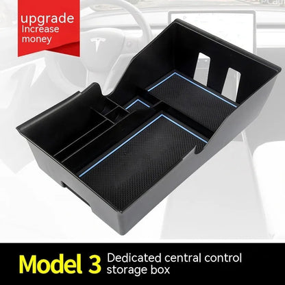Tesla Model 3 and Model X/S centre console storage box retrofit organiser with plastic construction