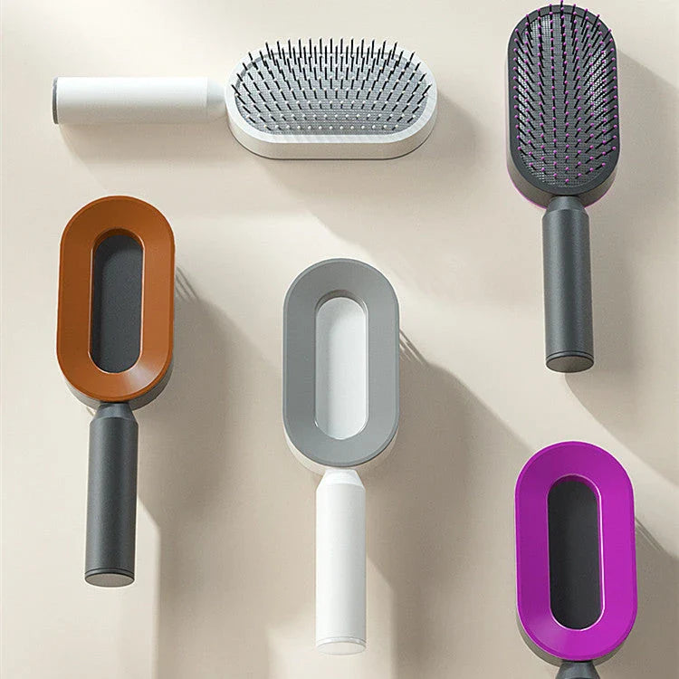 Premium self-cleaning hair brush with airbag massage technology for smooth, healthy hair