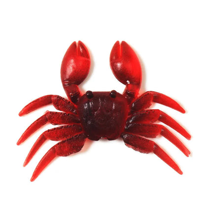 8cm PVC crab fishing lure in red or brown colour for saltwater freshwater fishing