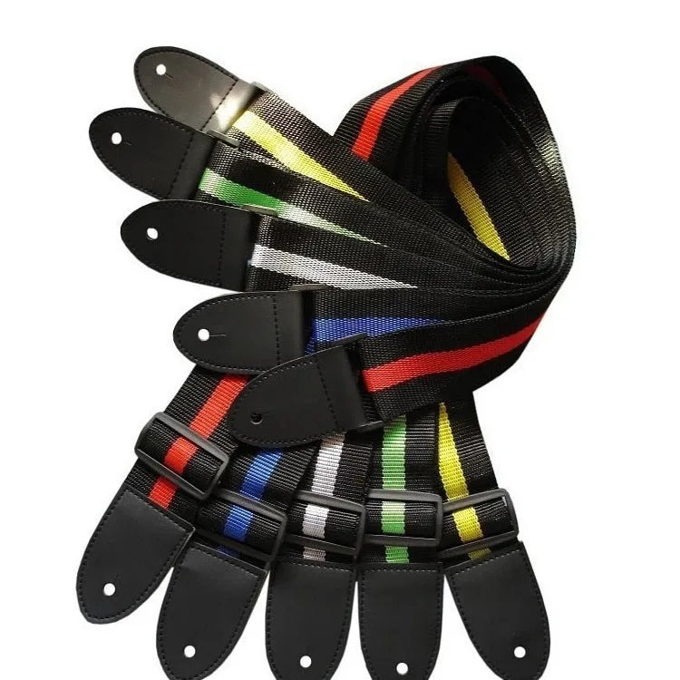 Woven crossbody strap for guitars and ukuleles in multiple colours with adjustable length