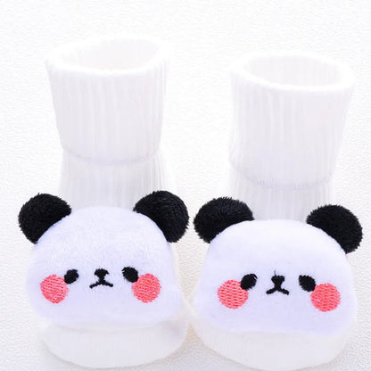 Cotton baby floor socks in multiple designs for infants aged 0-3 months