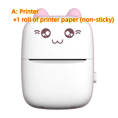 A compact, portable Bluetooth wireless photo printer for mobile devices, featuring high-quality thermal printing, rechargeable battery, and easy app connectivity.
