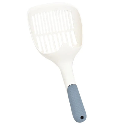 Stainless steel cat litter shovel with wide mesh sieve for sifting tofu cat litter