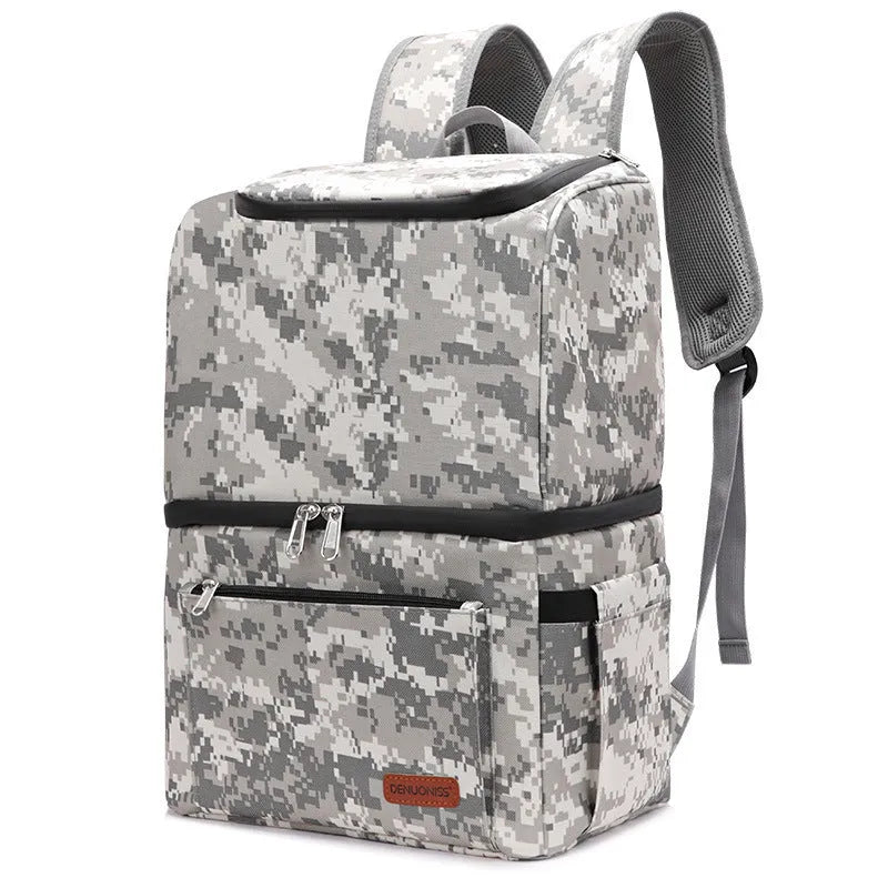 Double layer insulated waterproof picnic backpack in camouflage colour with 22L capacity