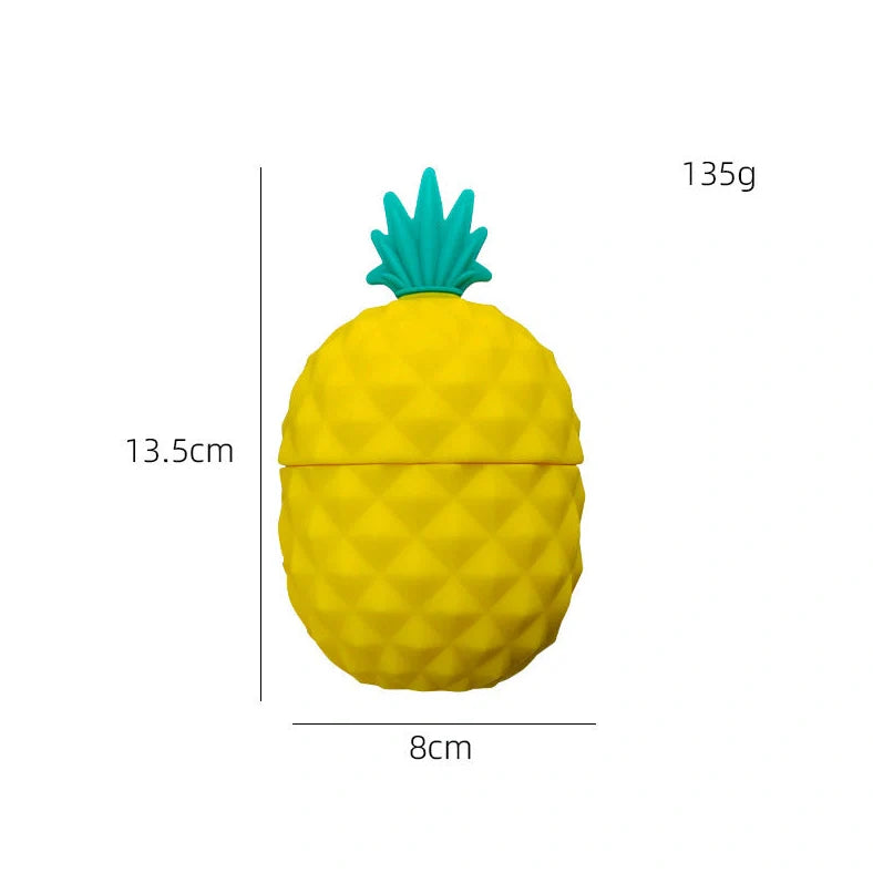 Silicone facial ice roller mold measuring 14.5cm by 7cm with pineapple and single horn style options