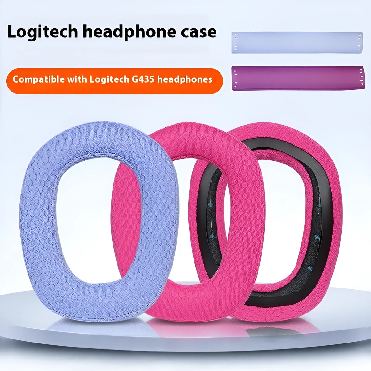 Single mesh earphone sleeve earmuff cover for G435 headset in black, blue, rose red or purple