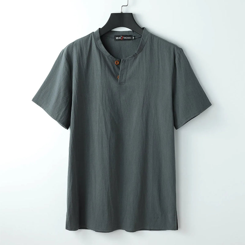Women's Loose Fit V-neck Short Sleeve Cotton Top in White, Grey, Black, Blue or Apricot with Extensive Size Range from M to 9XL