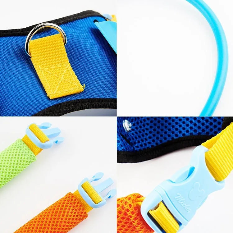 Blue adjustable dog anti-collision safety ring for blind pets in five sizes