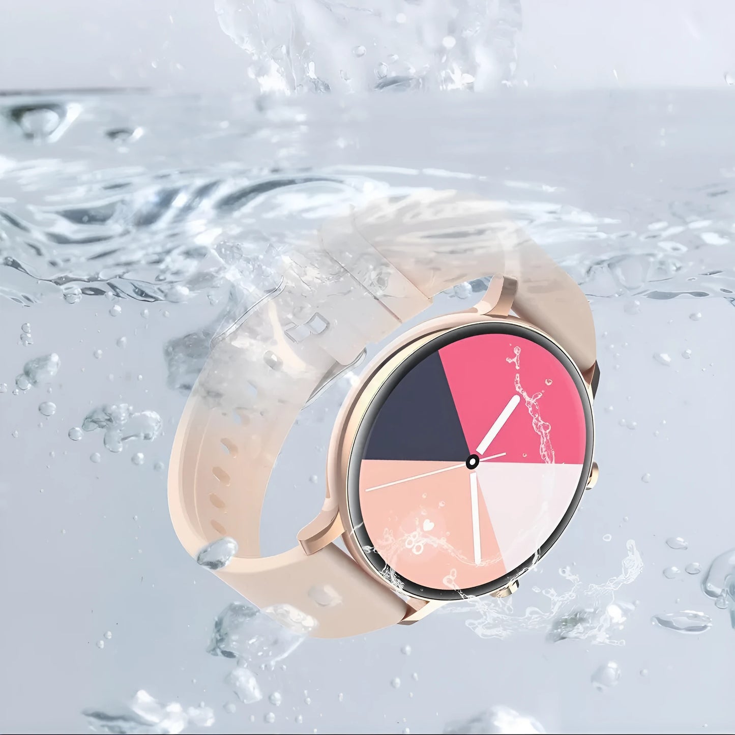 Bluetooth call smartwatch with stainless steel strap showing heart rate monitoring on screen