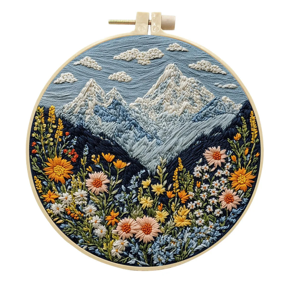 DIY embroidery material kit with cartoon and anime patterns for handmade cloth art creation