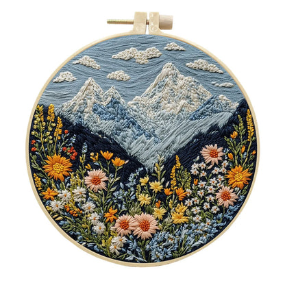 DIY embroidery material kit with cartoon and anime patterns for handmade cloth art creation
